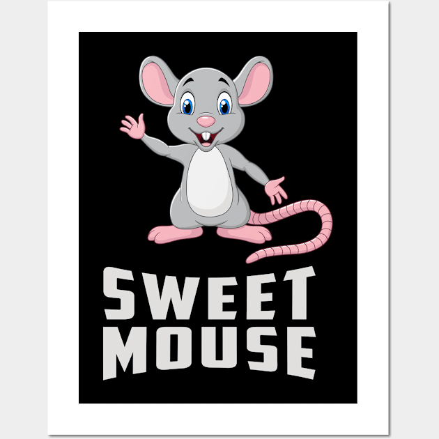 Sweet Mouse Cute Lover Rat Animal Wall Art by T-Shirt.CONCEPTS